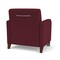 Lesro Siena Lounge Reception Wide Guest Chair w/ Front Casters, Walnut Wood Back Legs, OH Wine Uph SN1201 - alternate 2